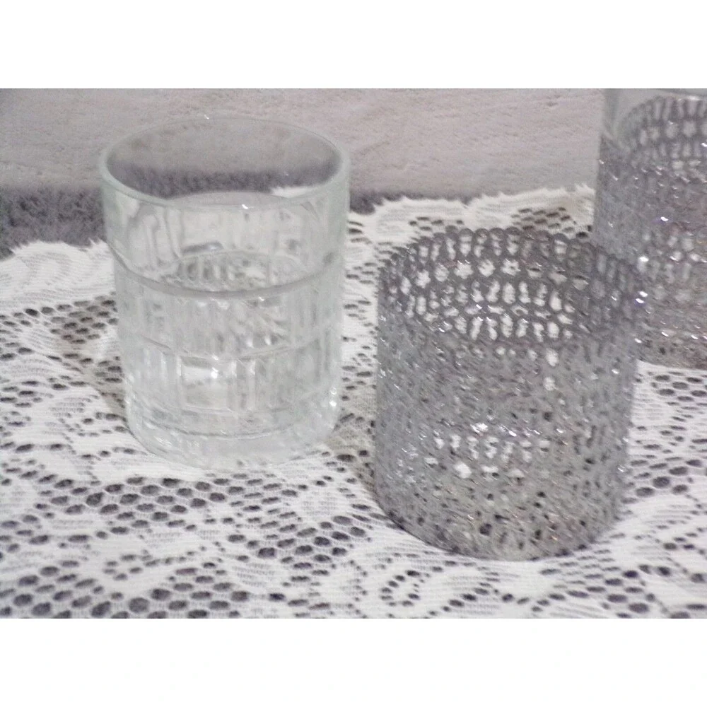 Highball Glasses with Removable‎ Silver Sleeve Set of 6